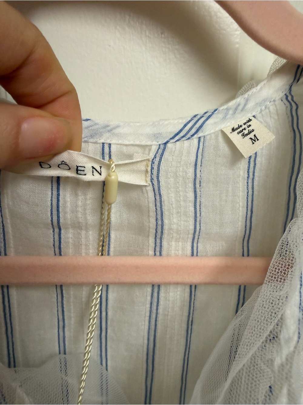 Doen Henri Striped Ruffle Front Top Size Medium - Picture 9 of 11